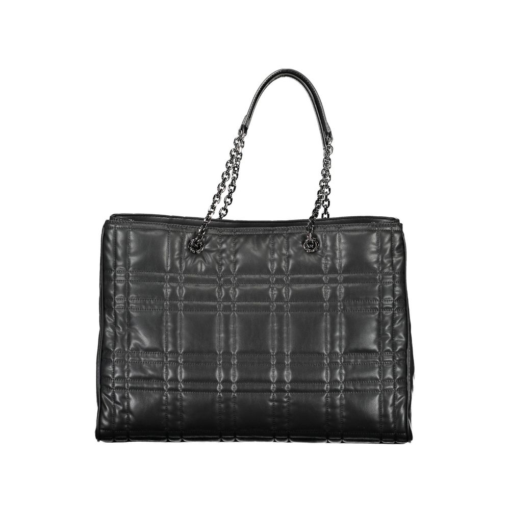 Calvin Klein - Structured Quilted Chain Handle Tote Bag - Black Calvin Klein