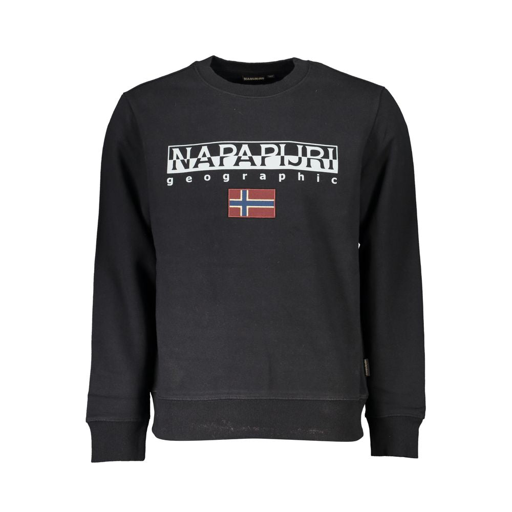 Napapijri Black Cotton Sweater -   -  Napapijri.