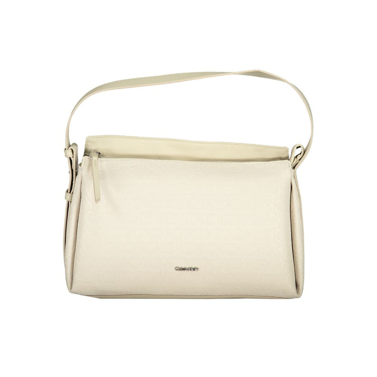 Calvin Klein - Structured Logo Shoulder Bag - Beige Calvin Klein