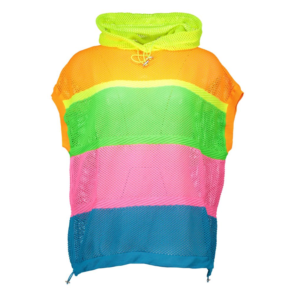 Love Moschino - Vibrant Striped Mesh Short Sleeve Hoodie - Multicolor Love Moschino