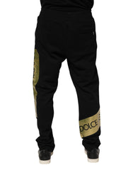Dolce & Gabbana Black Cotton Logo Tape Men Jogger Pants -   -  Dolce & Gabbana.
