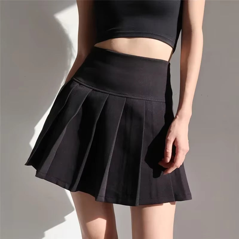 Trendy Y2K High Waist Summer Pleated Mini Skirt for Women 2024 - Sexy & Sweet Style -   -  Tiny Lux.