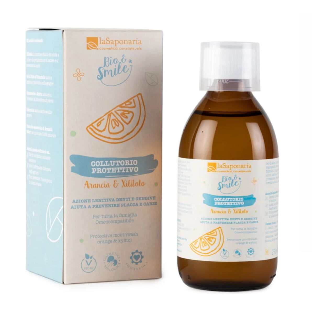 Mouthwash La Saponaria 250 ml Orange Xilitol -  Health and personal care, Oral care -  La Saponaria.