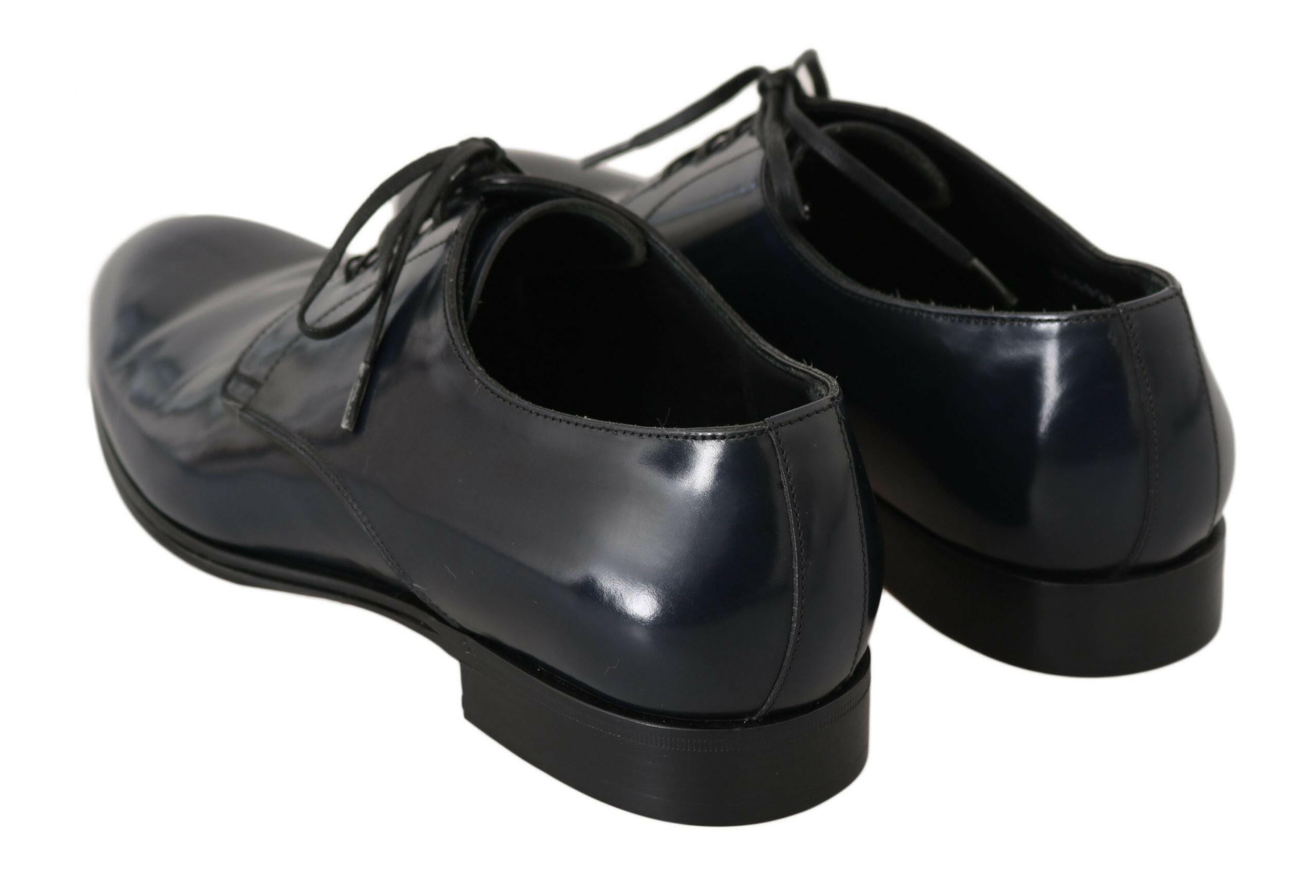 Dolce & Gabbana Blue Leather Dress Derby Formal Mens Shoes -   -  Dolce & Gabbana.