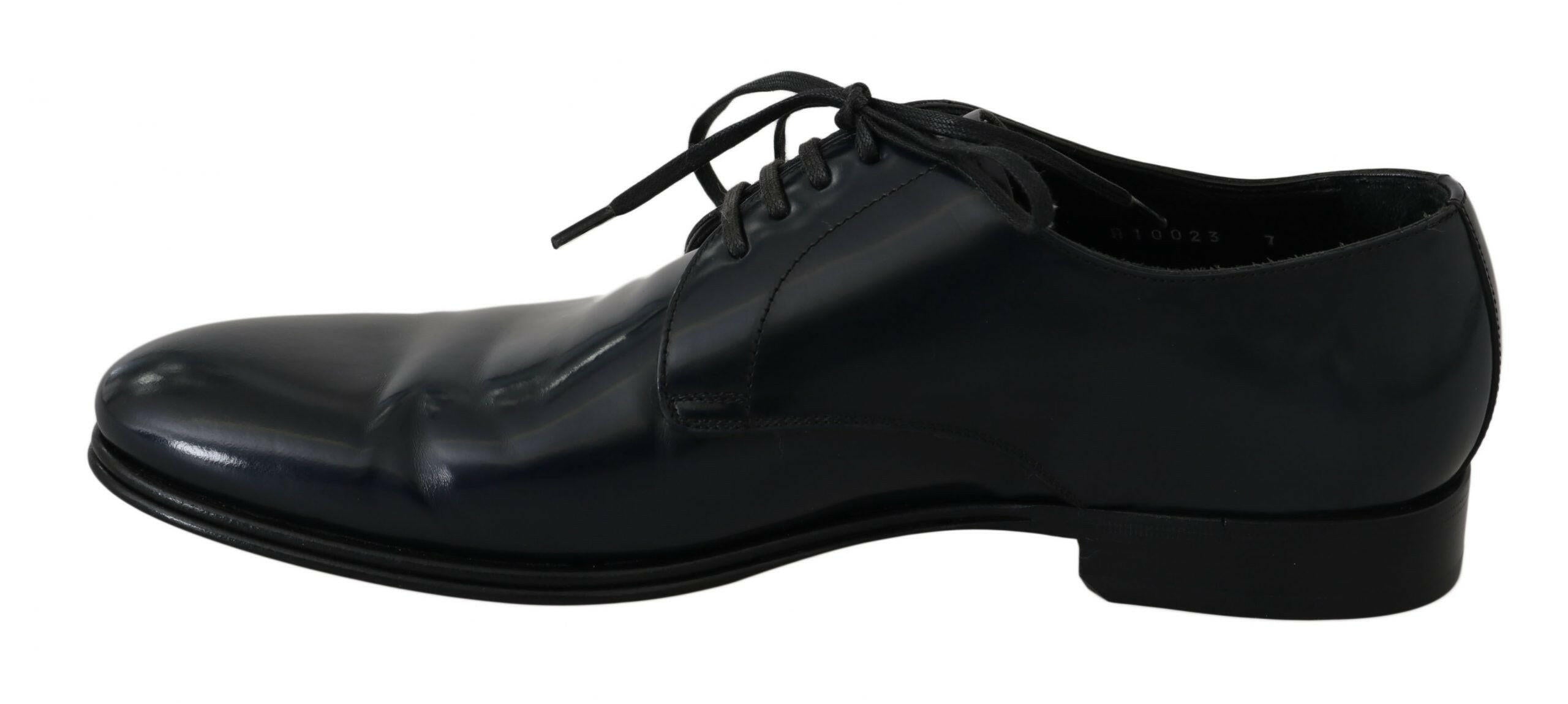 Dolce & Gabbana Blue Leather Dress Derby Formal Mens Shoes -   -  Dolce & Gabbana.