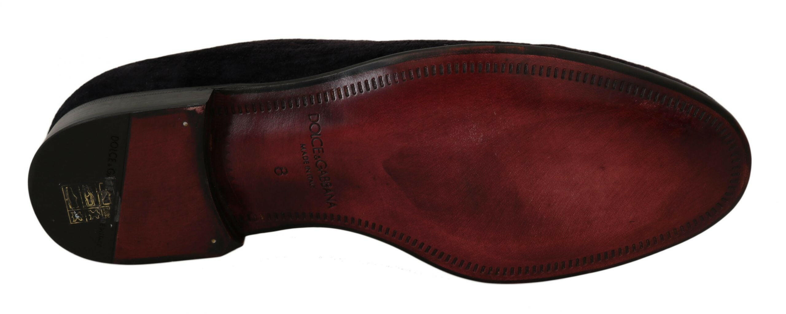 Dolce & Gabbana Loafers Black Velvet Gold Crown -   -  Dolce & Gabbana.