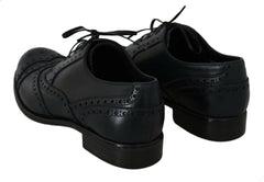 Dolce & Gabbana Dark Blue Leather Wingtip Oxford Dress Shoes -   -  Dolce & Gabbana.