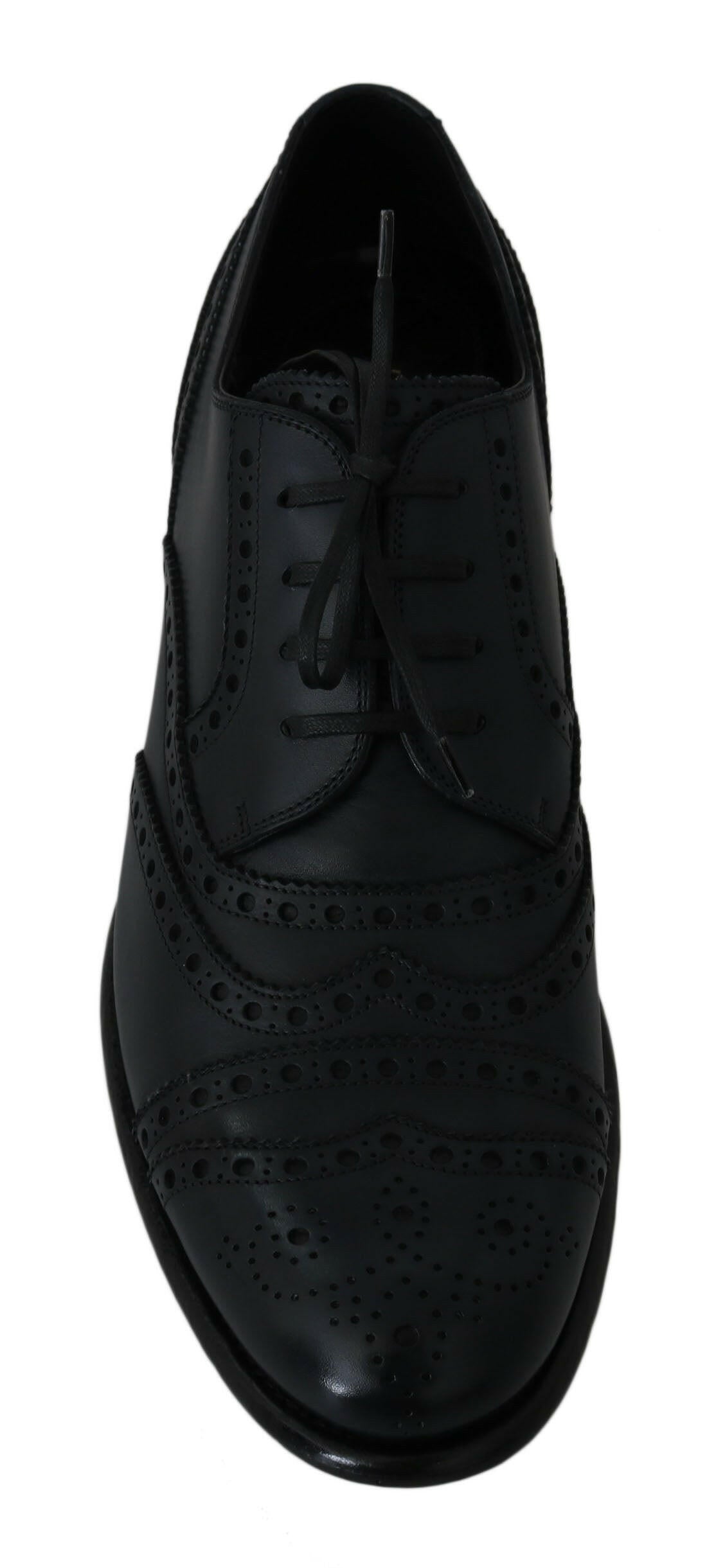 Dolce & Gabbana Dark Blue Leather Wingtip Oxford Dress Shoes -   -  Dolce & Gabbana.