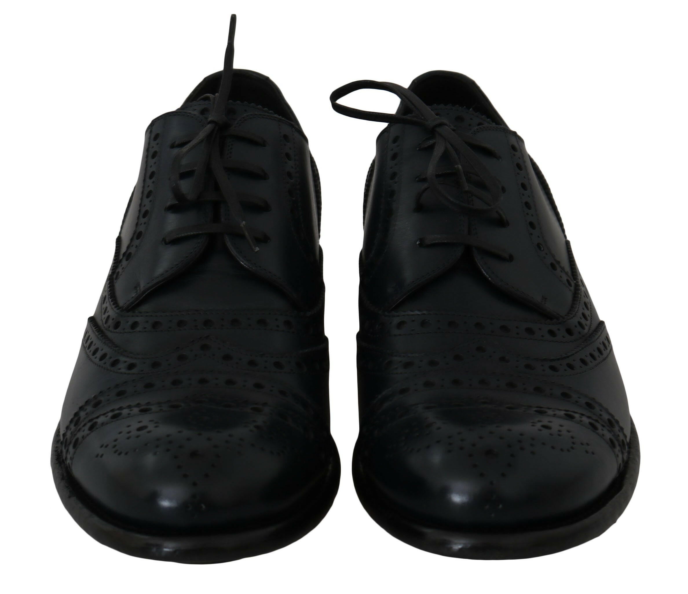 Dolce & Gabbana Dark Blue Leather Wingtip Oxford Dress Shoes -   -  Dolce & Gabbana.