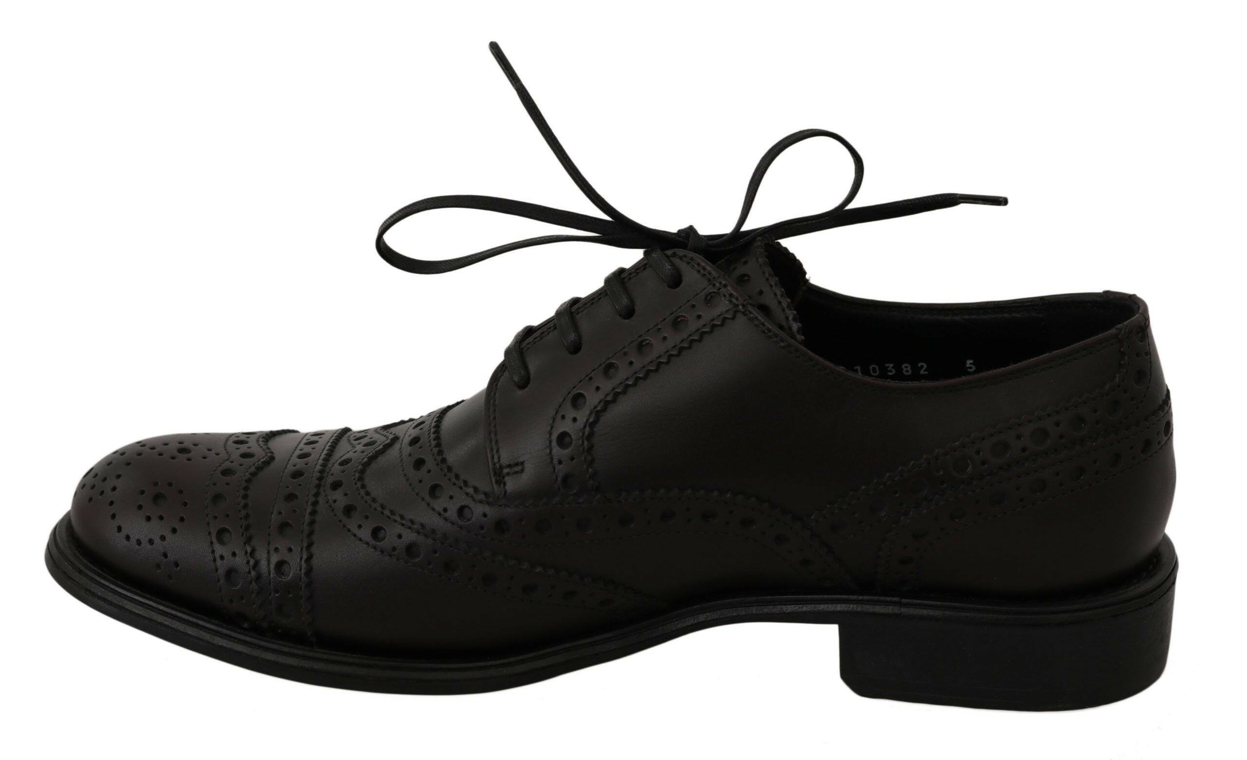 Dolce & Gabbana Black Leather Wingtip Oxford Dress  Shoes -   -  Dolce & Gabbana.