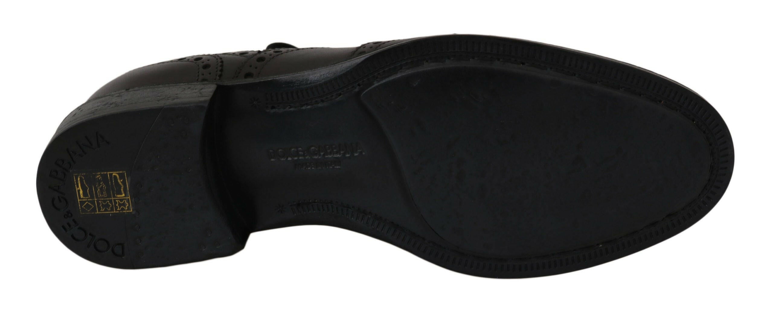 Dolce & Gabbana Black Leather Wingtip Oxford Dress  Shoes -   -  Dolce & Gabbana.