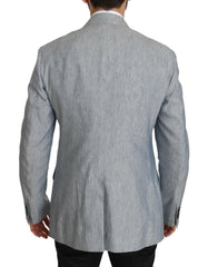 Dolce & Gabbana Blue Flax NAPOLI Jacket Coat Blazer -   -  Dolce & Gabbana.