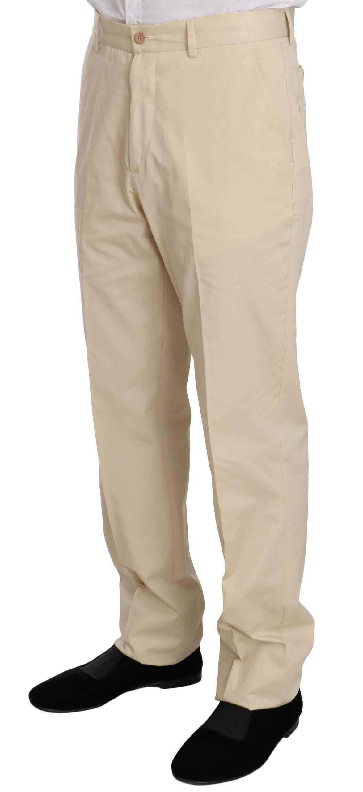 Romeo Gigli Two Piece 3 Button Beige Cotton Solid Suit -   -  Romeo Gigli.