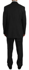 Z ZEGNA Black Striped Two Piece 3 Button 100% Wool Suit -   -  Z ZEGNA.