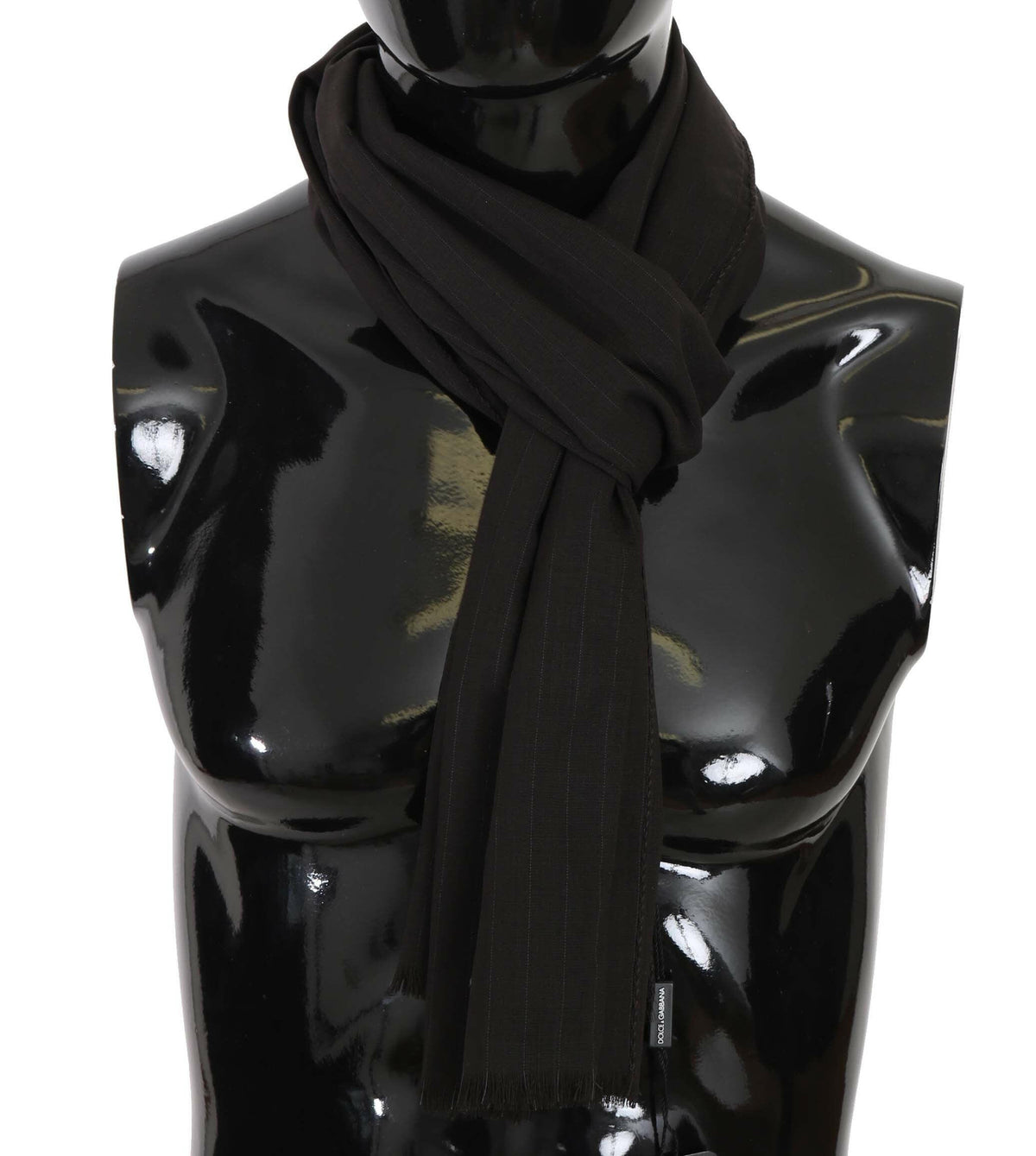 Dolce & Gabbana Brown Virgin Wool Striped Pattern Wrap Scarf -   -  Dolce & Gabbana.