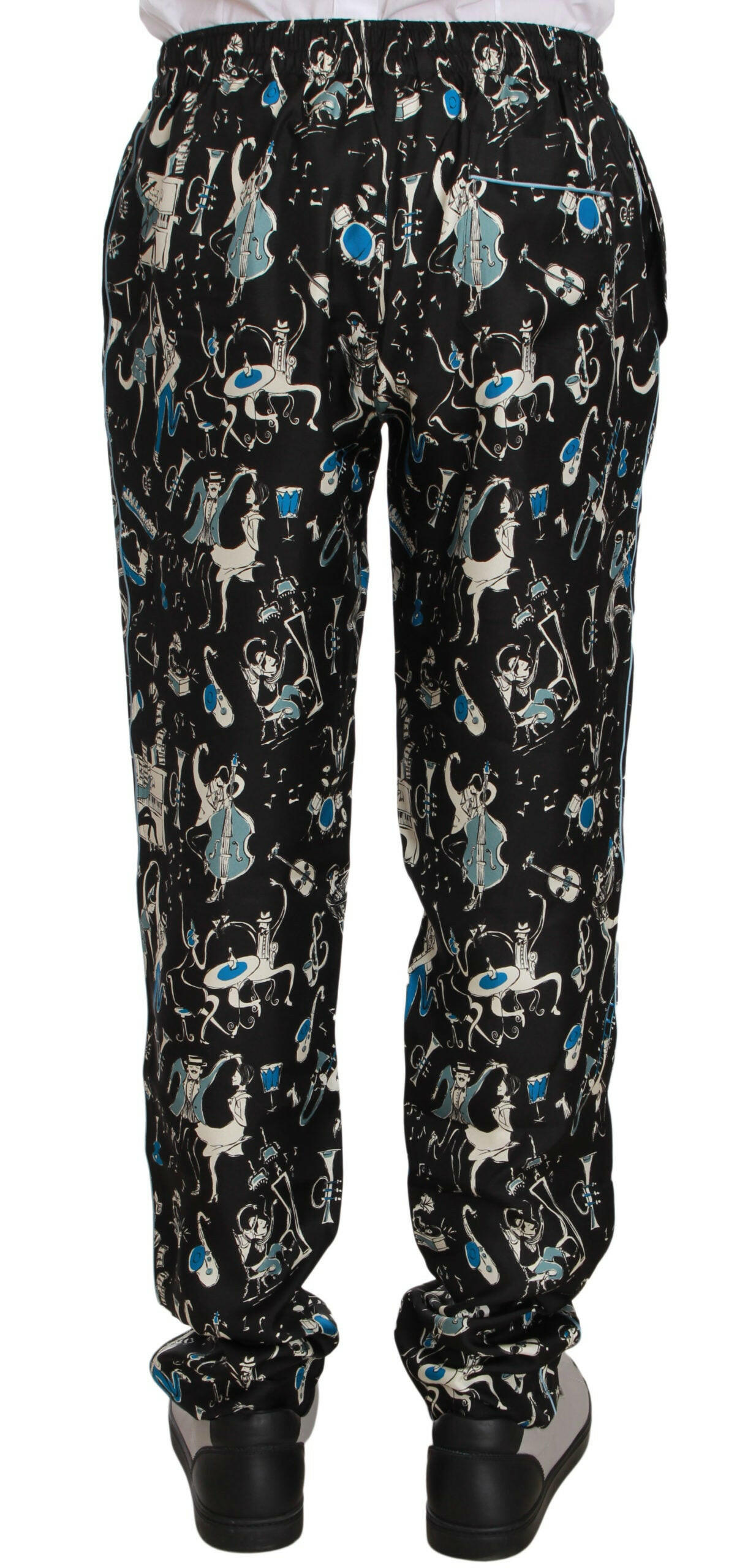 Dolce & Gabbana Black Musical Instrument Sleepwear Pants -   -  Dolce & Gabbana.