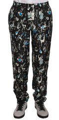Dolce & Gabbana Black Musical Instrument Sleepwear Pants -   -  Dolce & Gabbana.