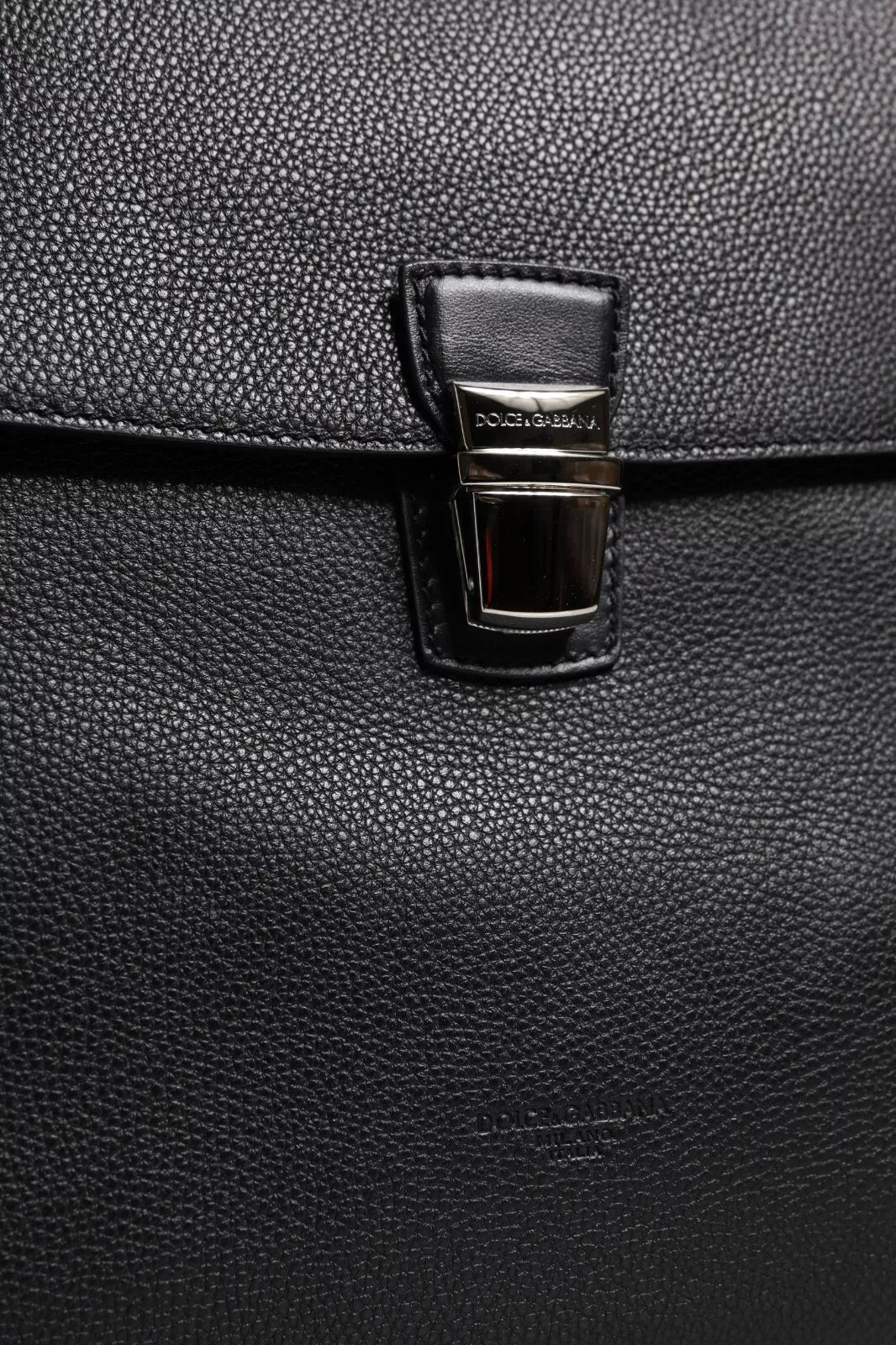 Dolce & Gabbana Black Leather Document Briefcase Top Handle Bag -   -  Dolce & Gabbana.