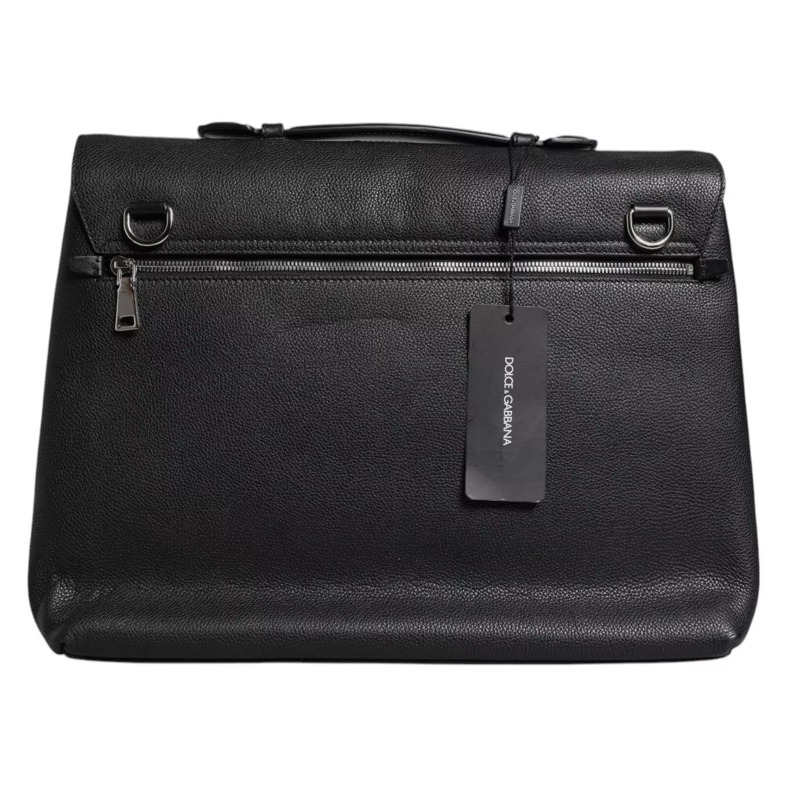 Dolce & Gabbana Black Leather Document Briefcase Top Handle Bag -   -  Dolce & Gabbana.