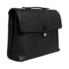 Dolce & Gabbana Black Leather Document Briefcase Top Handle Bag -   -  Dolce & Gabbana.
