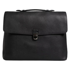 Dolce & Gabbana Black Leather Document Briefcase Top Handle Bag -   -  Dolce & Gabbana.