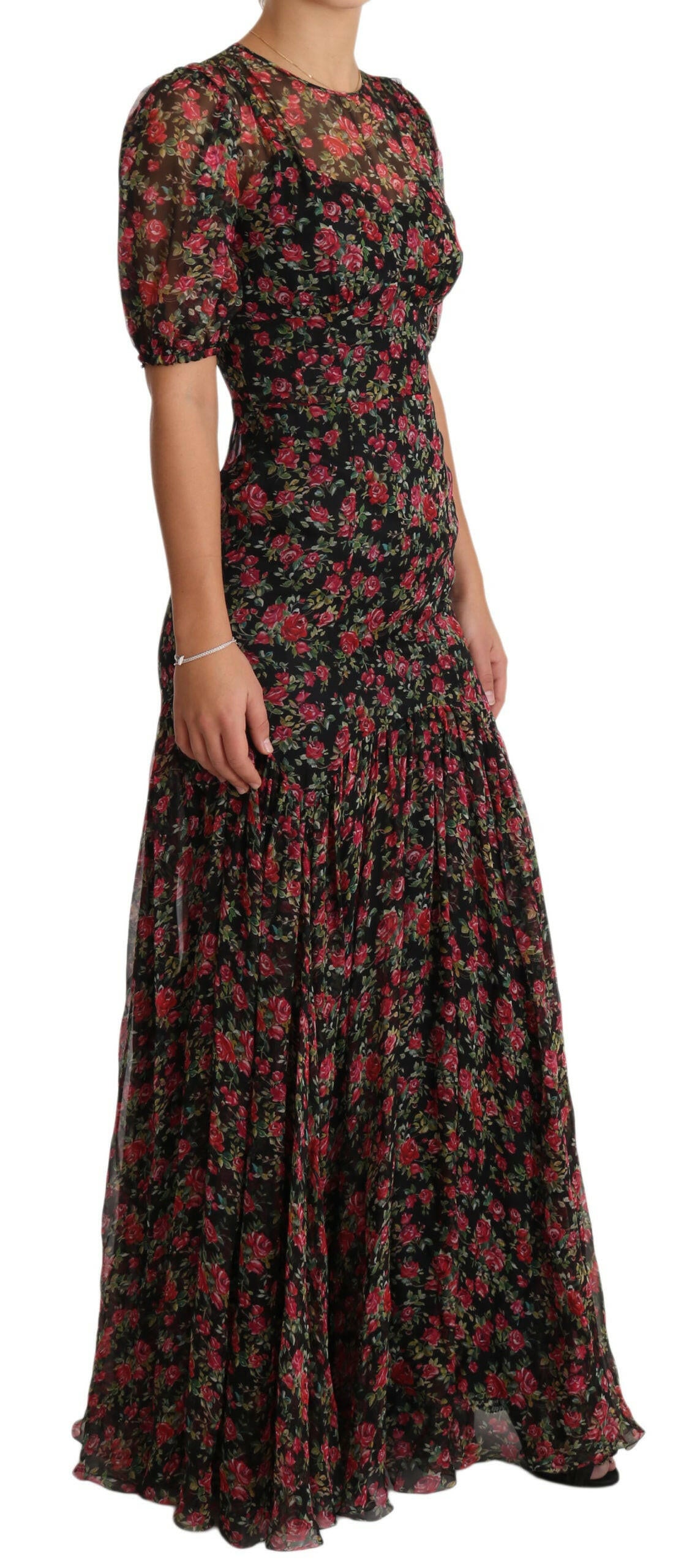 Dolce & Gabbana Black Floral Roses A-Line Shift Gown Dress -   -  Dolce & Gabbana.