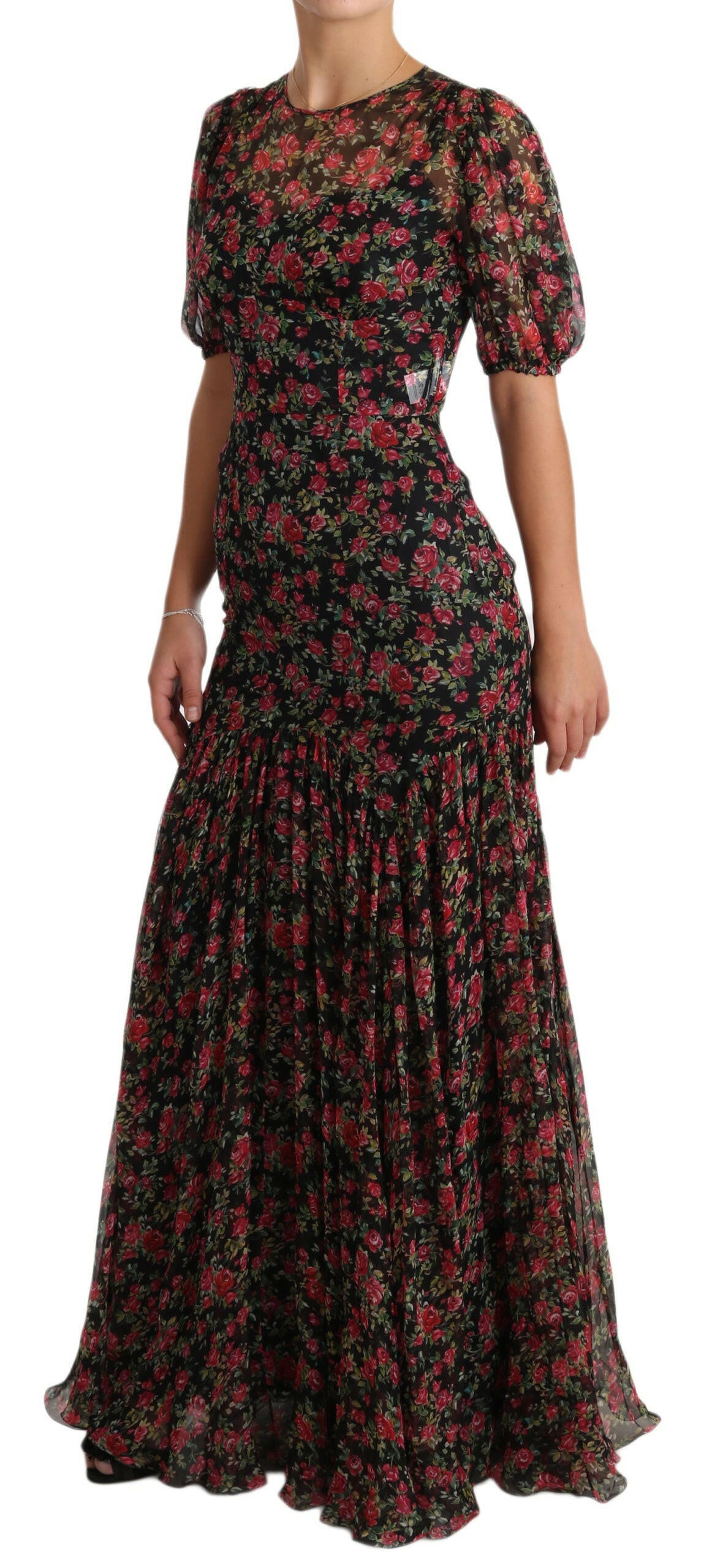 Dolce & Gabbana Black Floral Roses A-Line Shift Gown Dress -   -  Dolce & Gabbana.