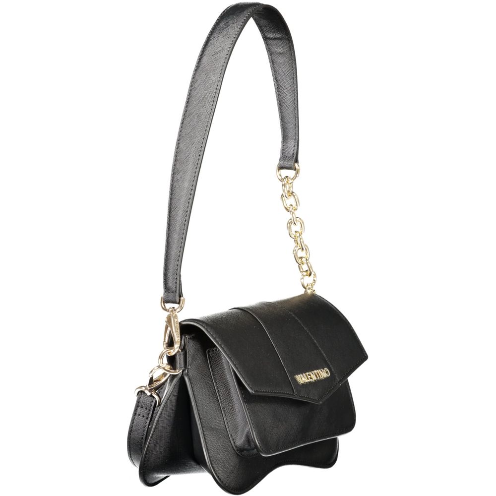 Valentino - Sleek Polyethylene Shoulder Bag with Chain Detail - Black
