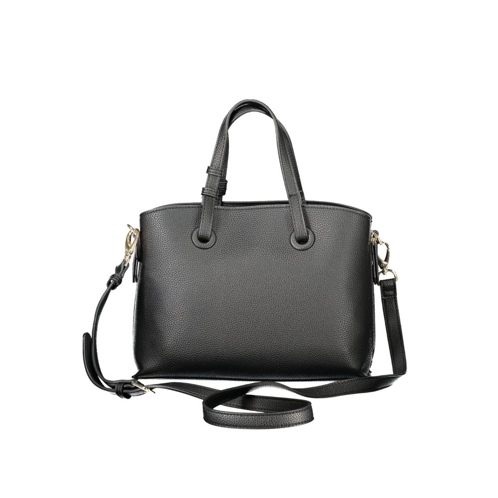 Valentino - Structured Textured Polyethylene Handbag with Dual Handles - Black