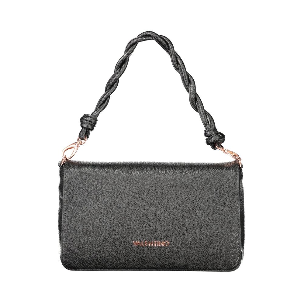 Valentino - Sleek Braided Handle Polyethylene Shoulder Bag - Black