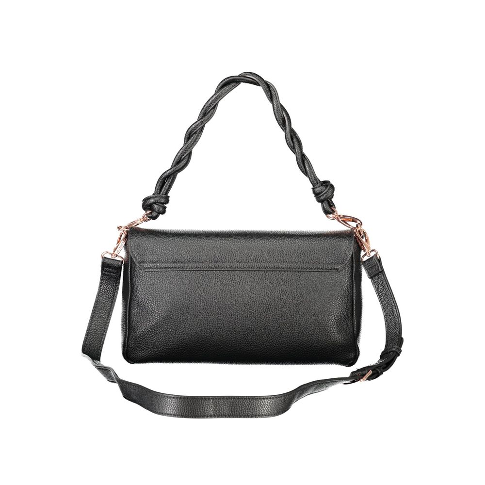 Valentino - Sleek Braided Handle Polyethylene Shoulder Bag - Black