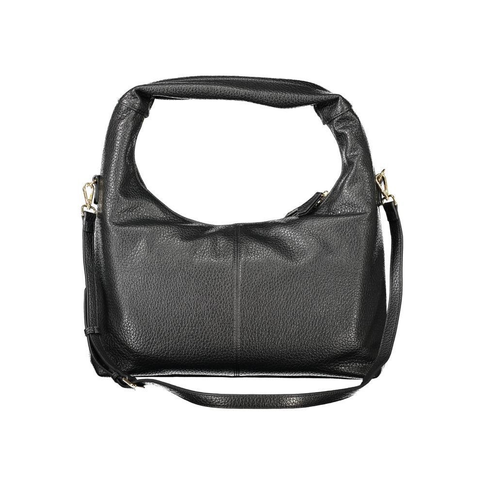 Valentino - Sleek Textured Polyethylene Top Handle Shoulder Bag - Black