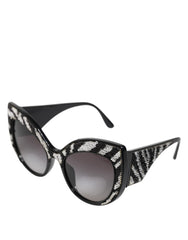 Dolce & Gabbana Black Silver Sequin Oversized Butterfly DG4326 Sunglasses -   -  Dolce & Gabbana.