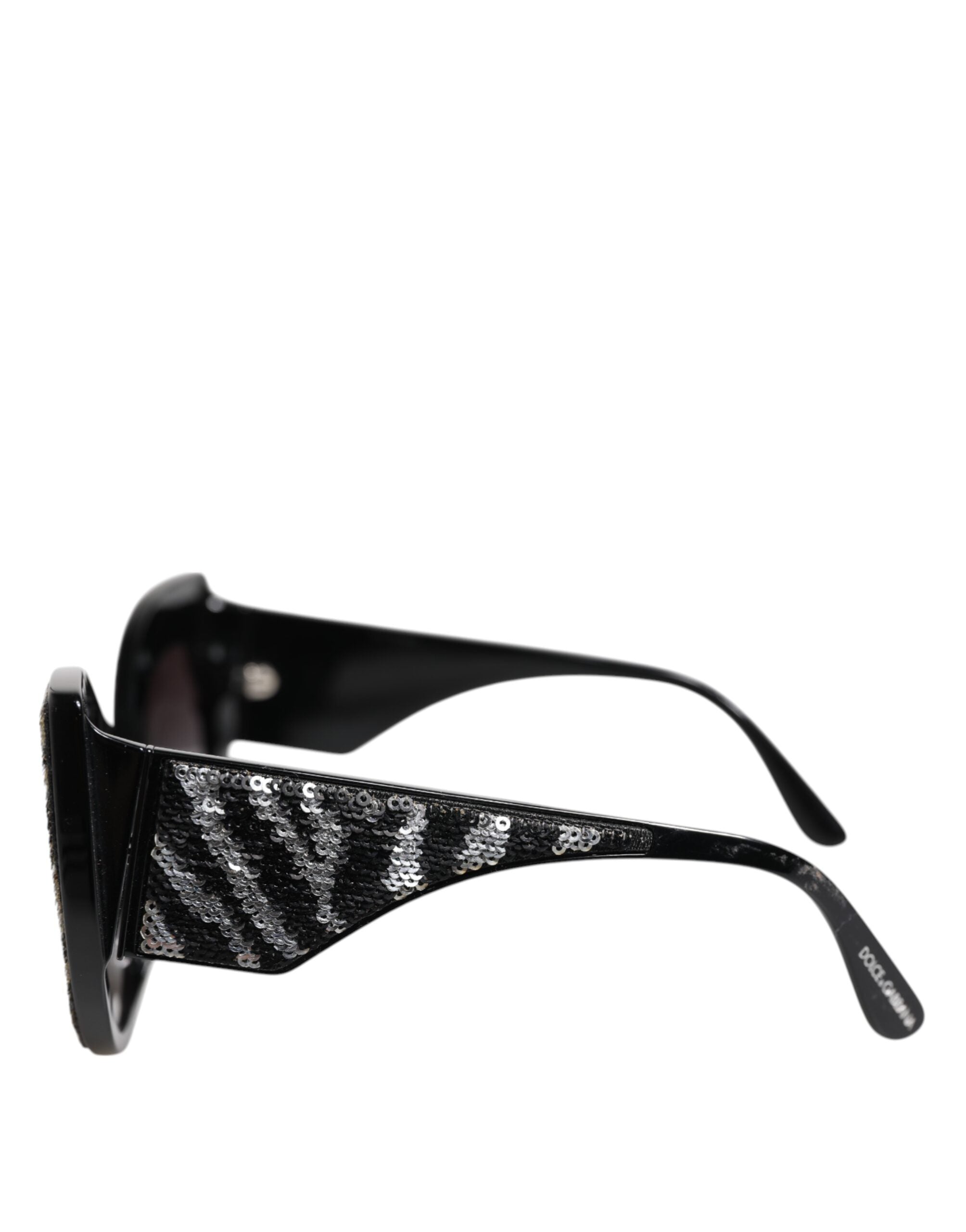 Dolce & Gabbana Black Silver Sequin Oversized Butterfly DG4326 Sunglasses -   -  Dolce & Gabbana.