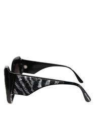 Dolce & Gabbana Black Silver Sequin Oversized Butterfly DG4326 Sunglasses -   -  Dolce & Gabbana.