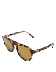 Dolce & Gabbana Brown Acetate Round Leopard Print Eyewear Sunglasses -   -  Dolce & Gabbana.