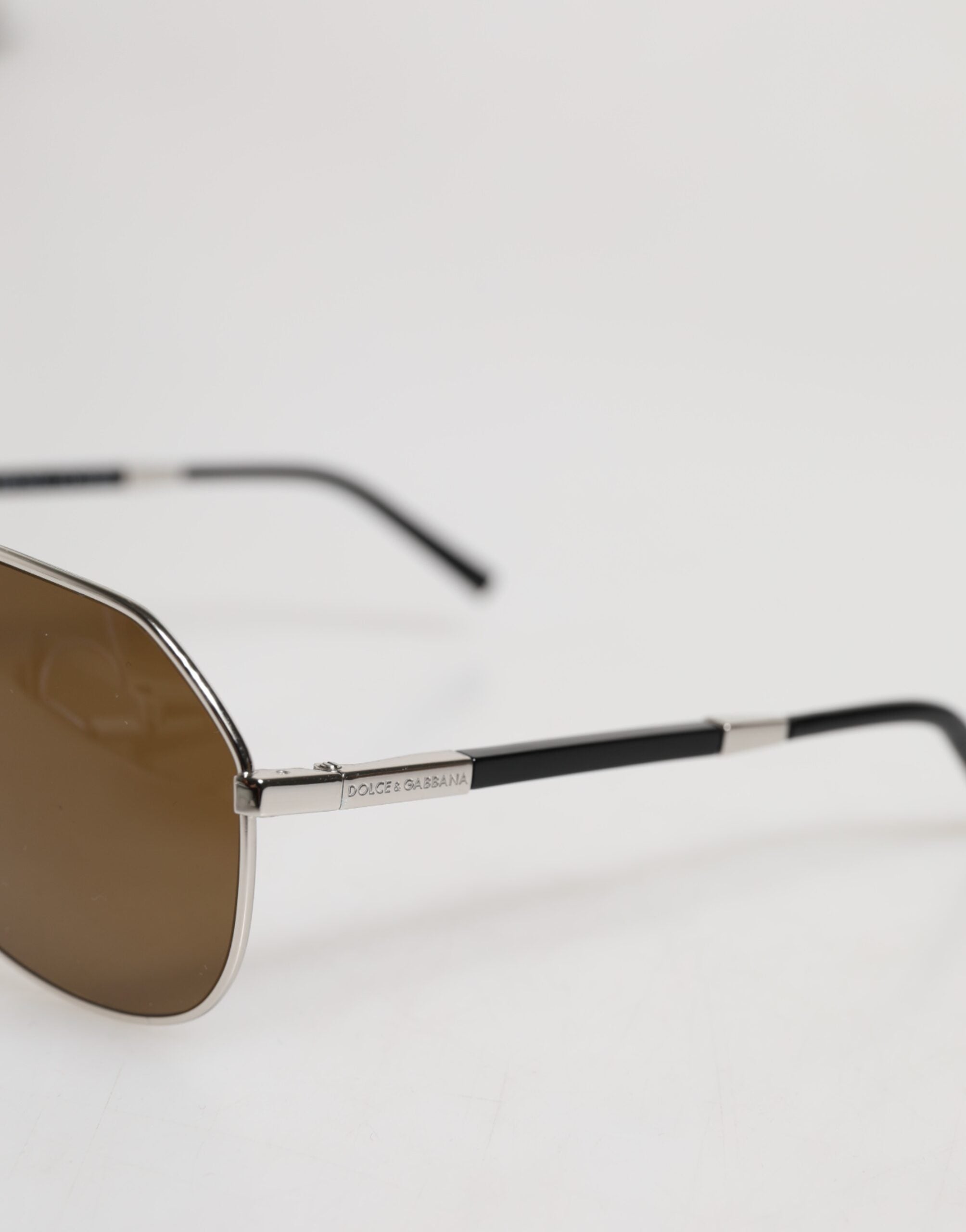 Dolce & Gabbana DG2073 Silver Steel Classic Pilot Brown Lens Sunglasses -   -  Dolce & Gabbana.