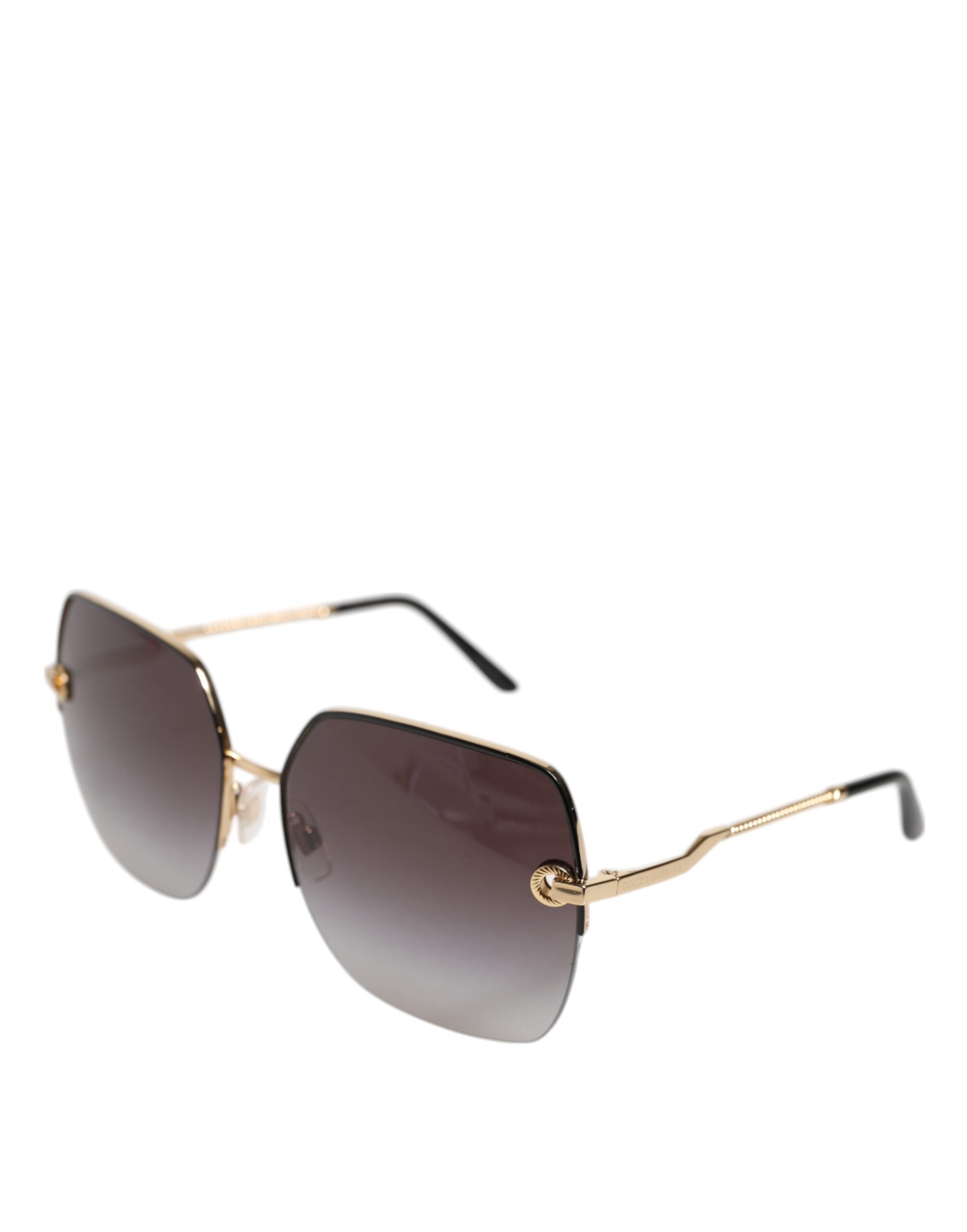Dolce & Gabbana DG2267 Black Gold Metal Full Rim Square Sunglasses -   -  Dolce & Gabbana.