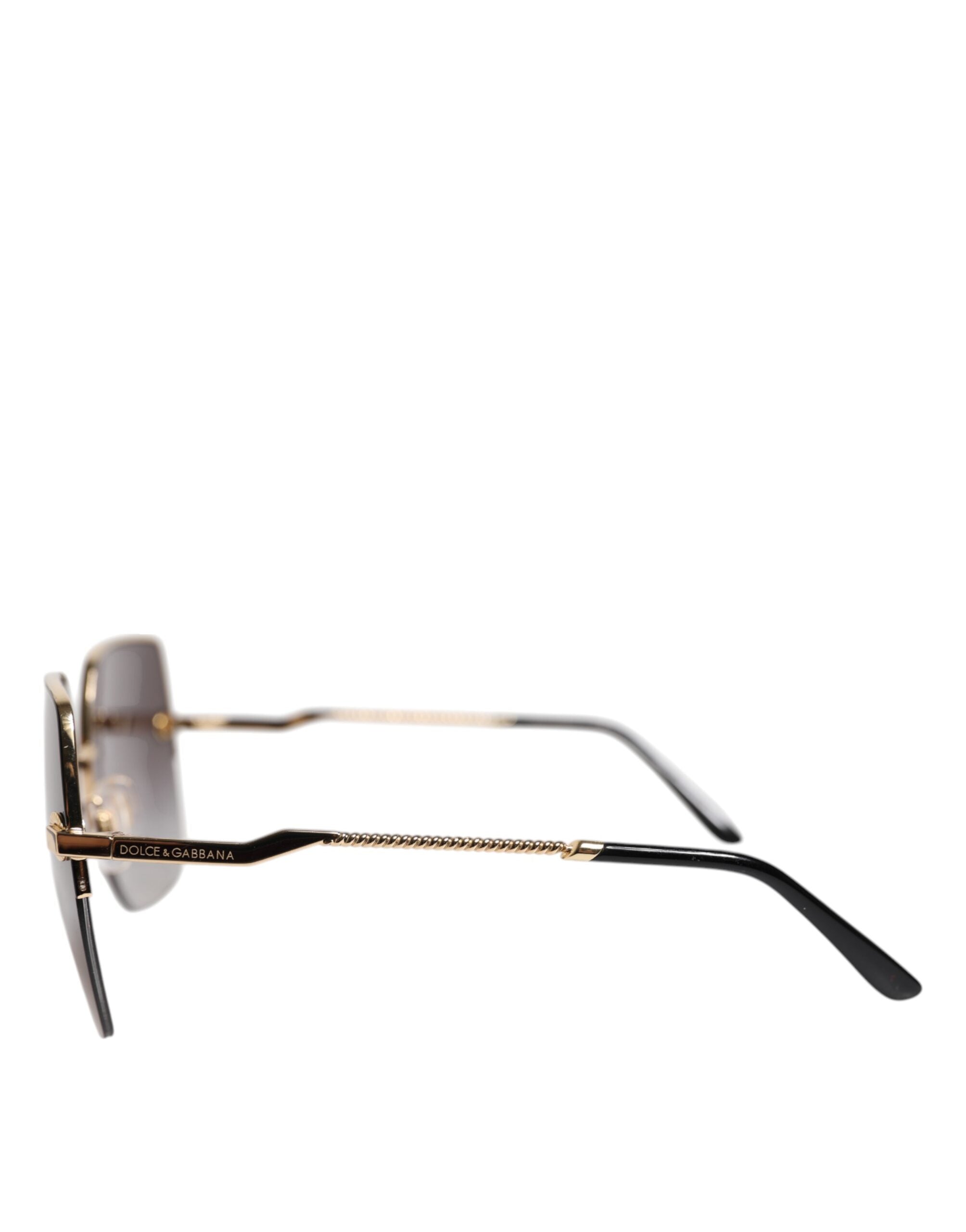 Dolce & Gabbana DG2267 Black Gold Metal Full Rim Square Sunglasses -   -  Dolce & Gabbana.