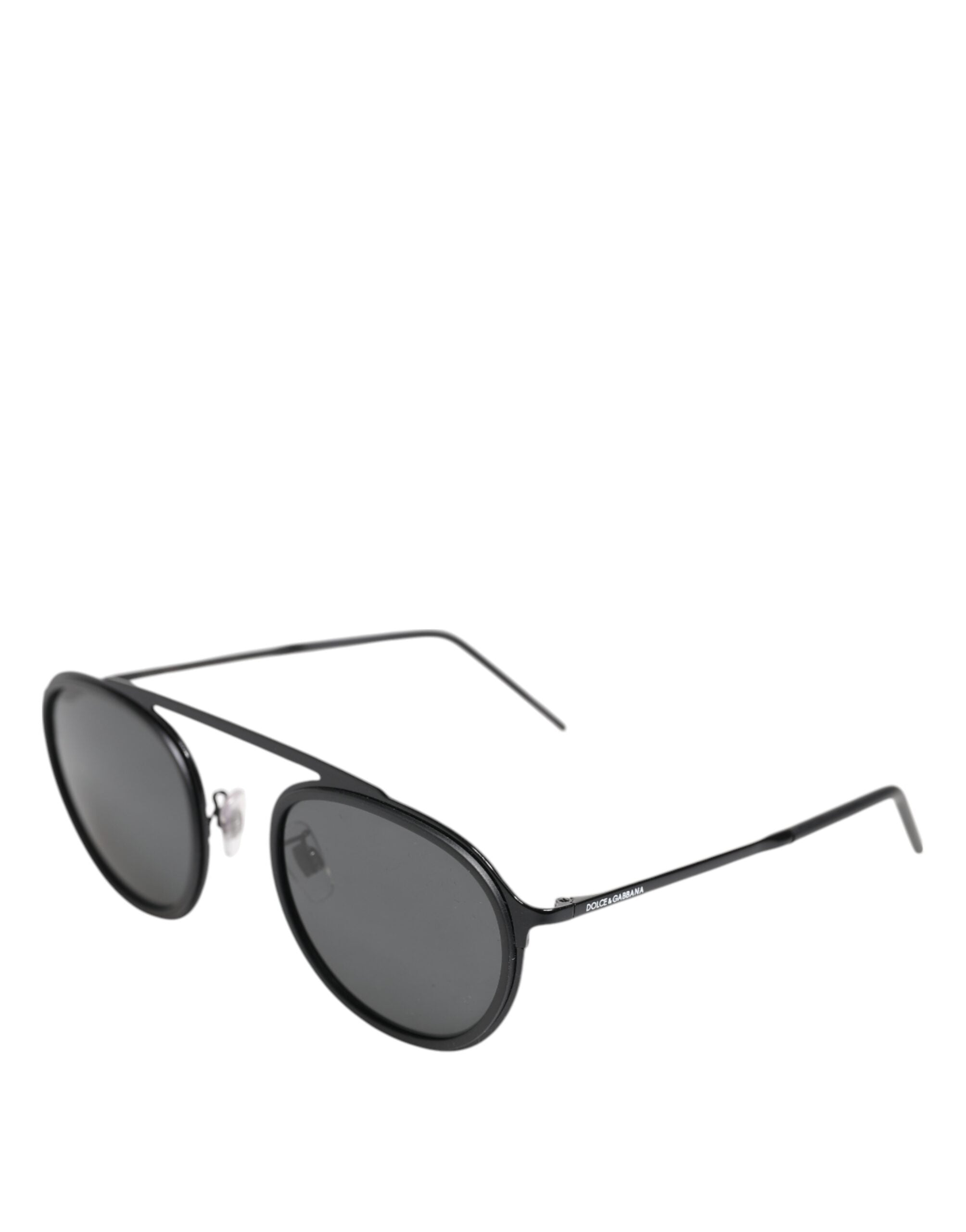 Dolce & Gabbana Matte Black DG2276 Metal Rim Round Shades Sunglasses -   -  Dolce & Gabbana.