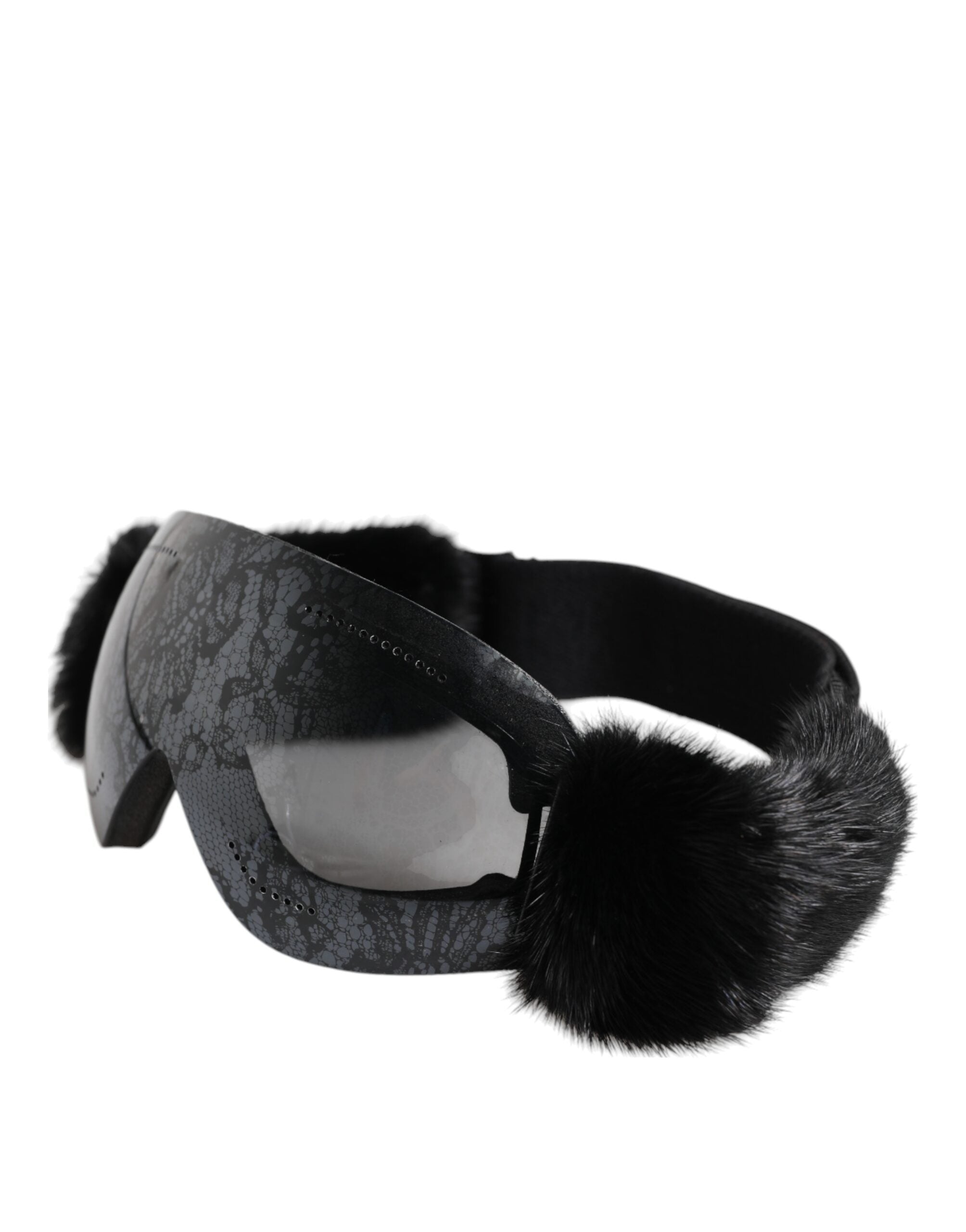 Dolce & Gabbana Black Bi0759 Lace Mirrored Ski Goggles Mask Sunglasses -   -  Dolce & Gabbana.