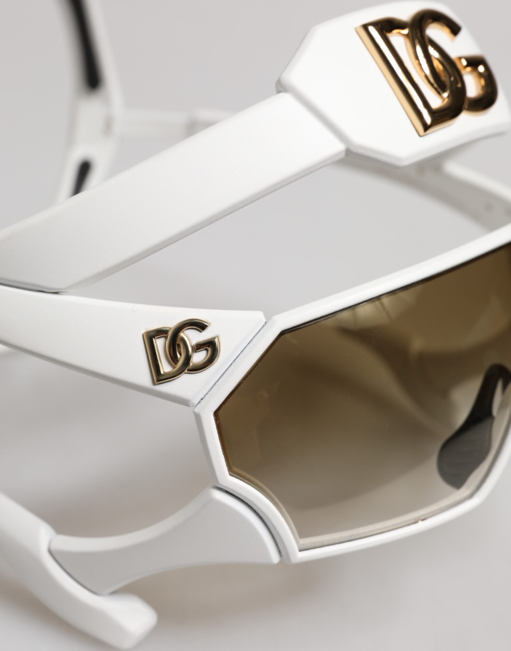 Dolce & Gabbana White Acetate Next Generation Mask Eyewear Sunglasses -   -  Dolce & Gabbana.