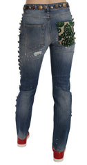 Dolce & Gabbana Distressed Embellished Buttons Denim Pants Jeans -   -  Dolce & Gabbana.