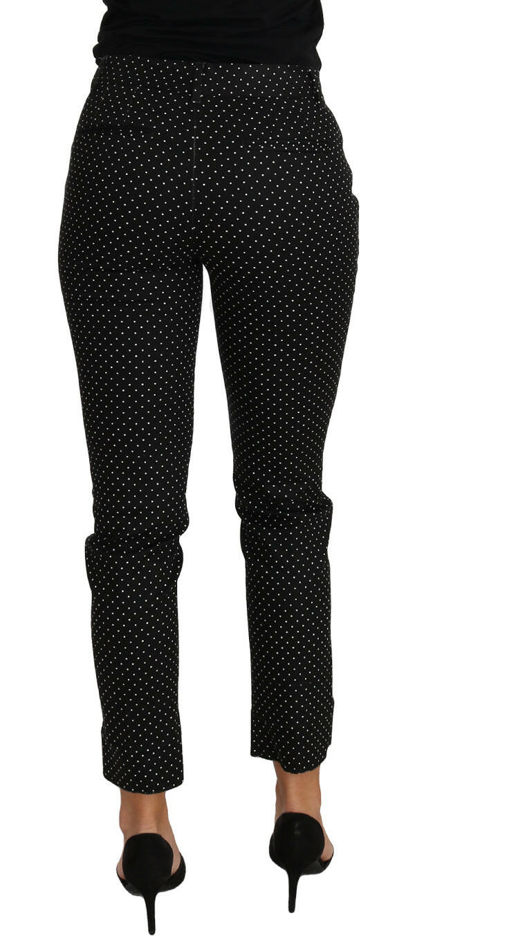 Dolce & Gabbana Black Dress Polka Dot Cropped Straight Pants -   -  Dolce & Gabbana.