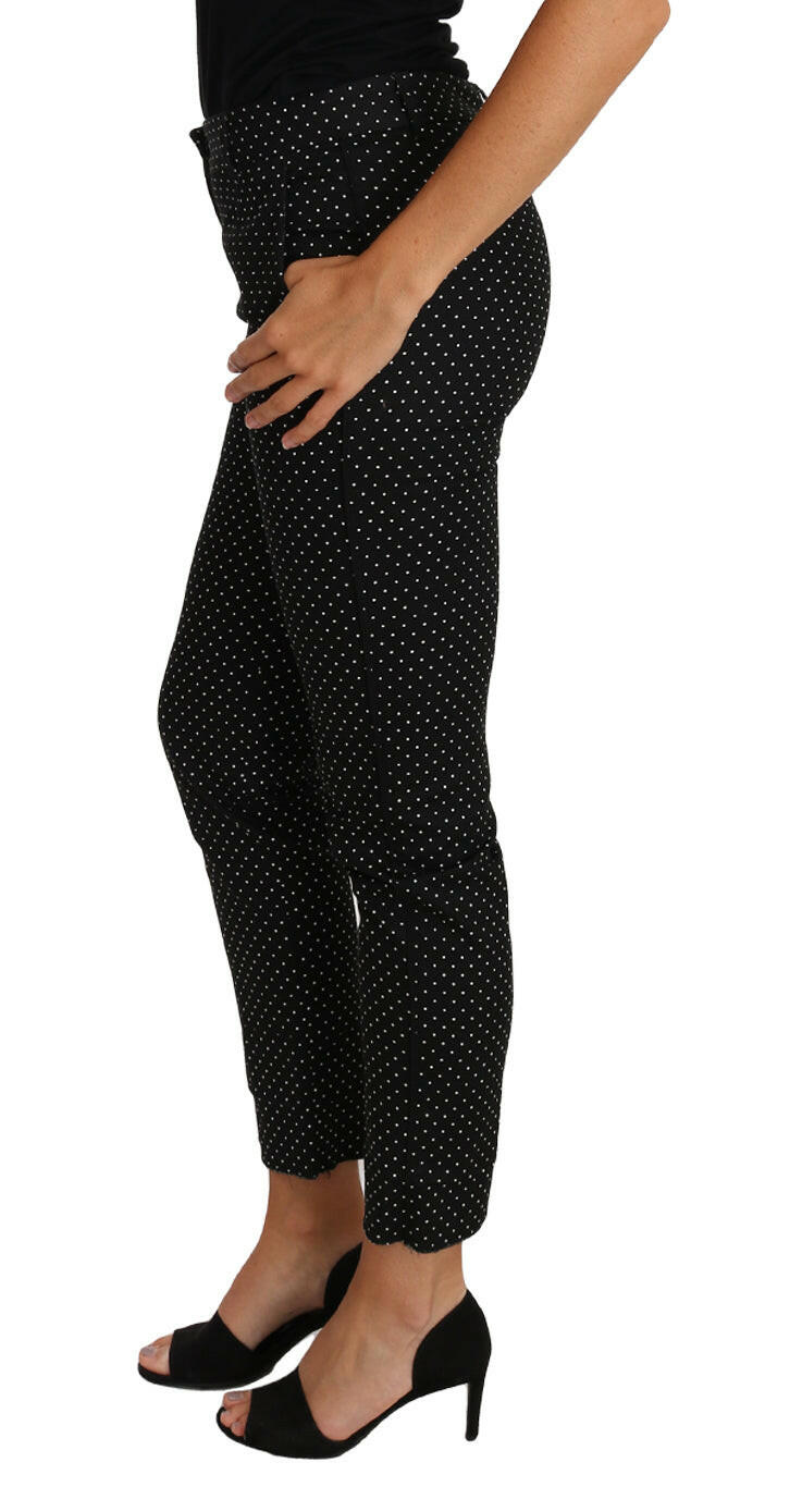 Dolce & Gabbana Black Dress Polka Dot Cropped Straight Pants -   -  Dolce & Gabbana.