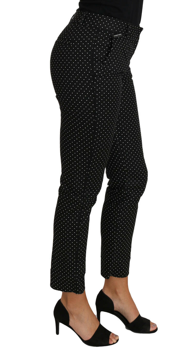 Dolce & Gabbana Black Dress Polka Dot Cropped Straight Pants -   -  Dolce & Gabbana.