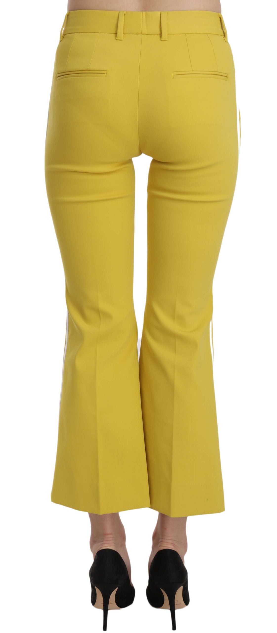 Dolce & Gabbana Yellow Flared Bootcut Capri Cotton Pants -   -  Dolce & Gabbana.