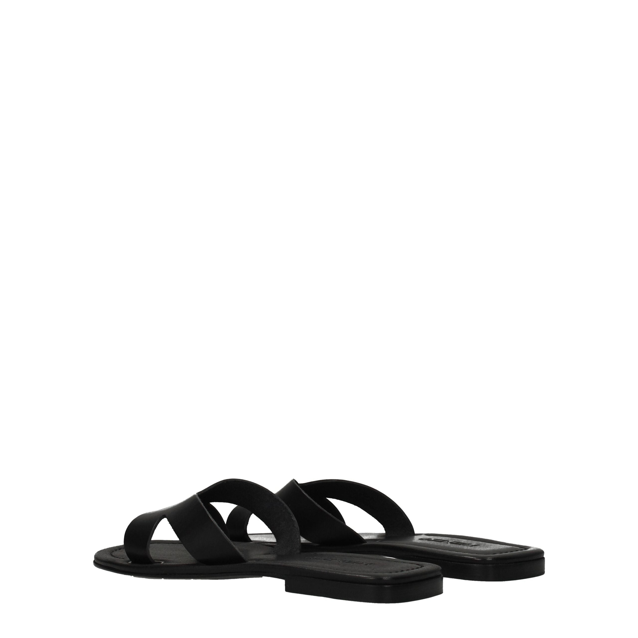 Kenzo Black Leather Slippers Sandals -   -  Kenzo.