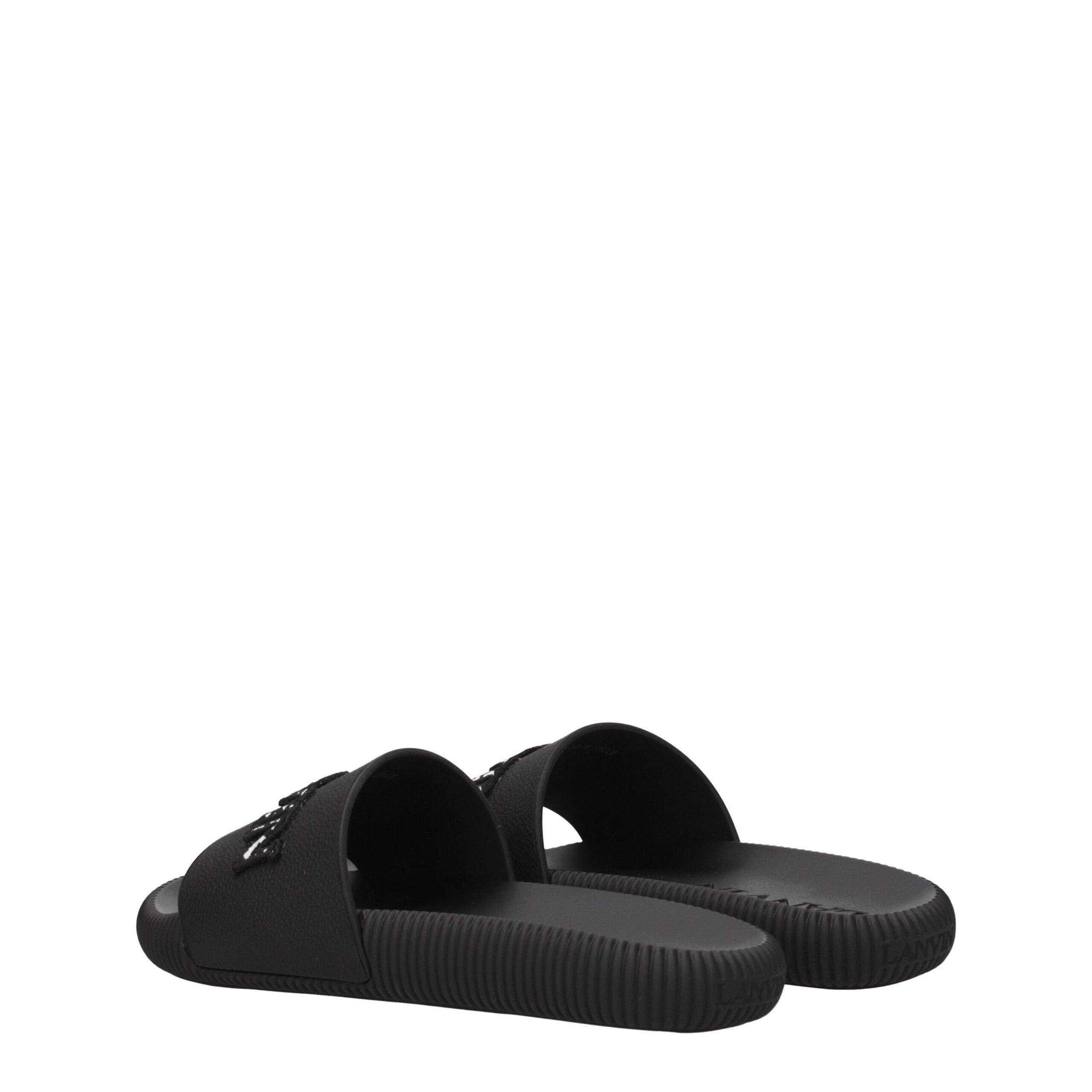 Lanvin Black Cotton Slippers Sandals -   -  Lanvin.