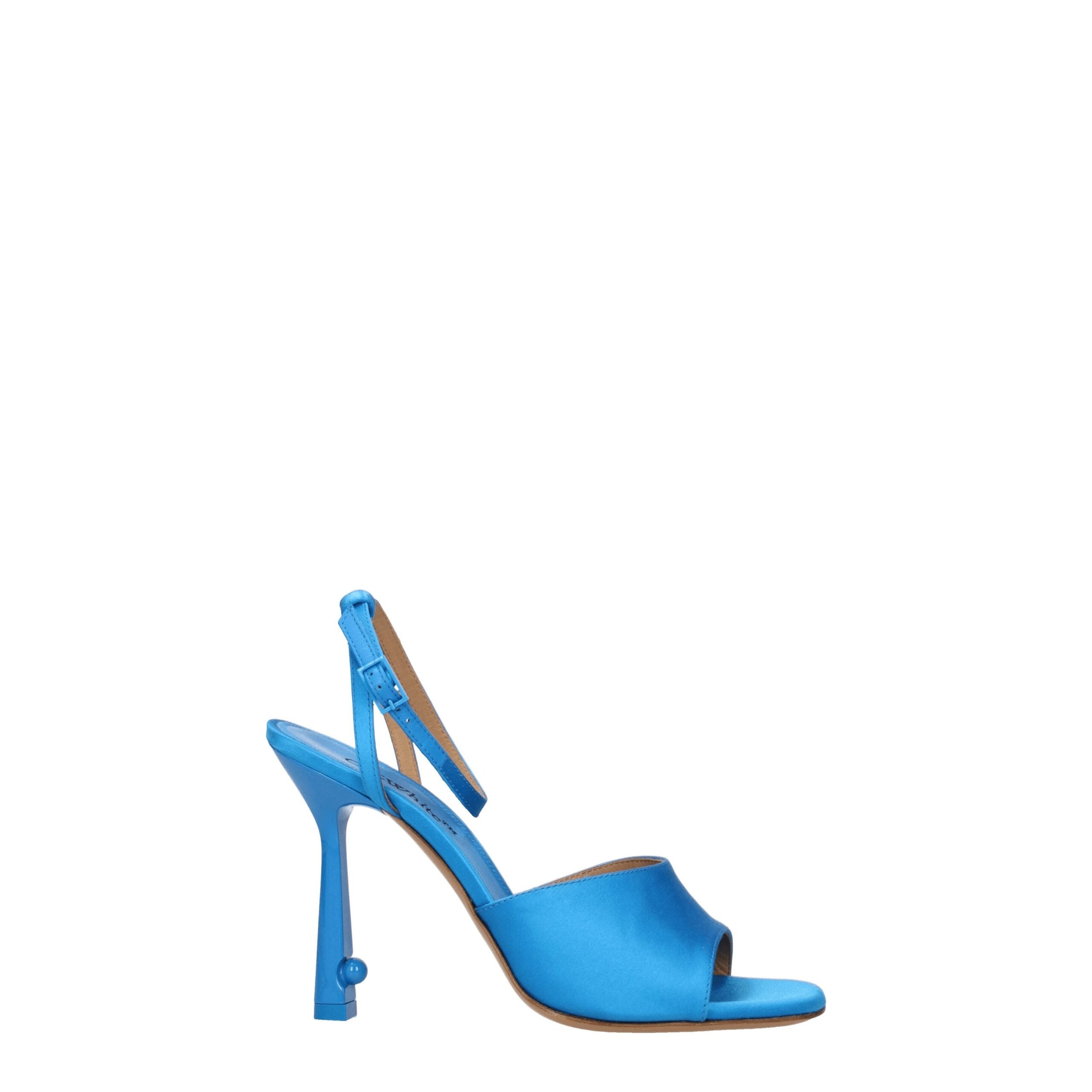 Off-White Blue Satin Stiletto Heels Sandals -   -  Off-White.